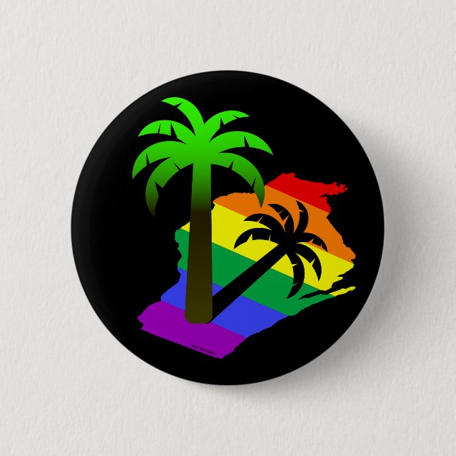 Wisconsin Palm Tree 6 Cm Round Badge (Front)