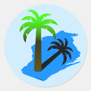 Wisconsin Palm Tree Classic Round Sticker
