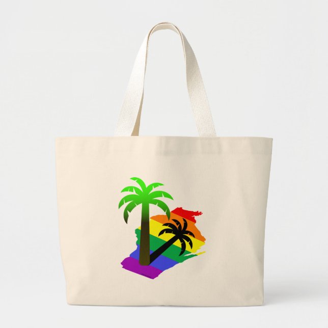 Wisconsin Palm Tree Large Tote Bag (Front)