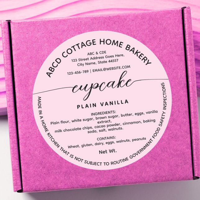 Wisconsin  Pink Cupcake Label Cottage law Label (Creator Uploaded)