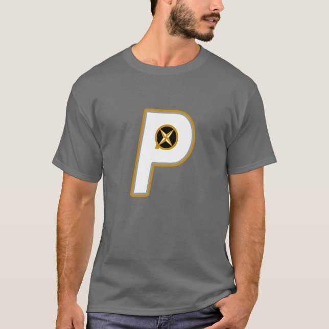 Wisconsin Pioneers (Single P White) T-Shirt (Front)