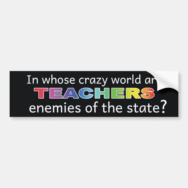 Wisconsin Pro-Teacher Sticker - Black (Front)
