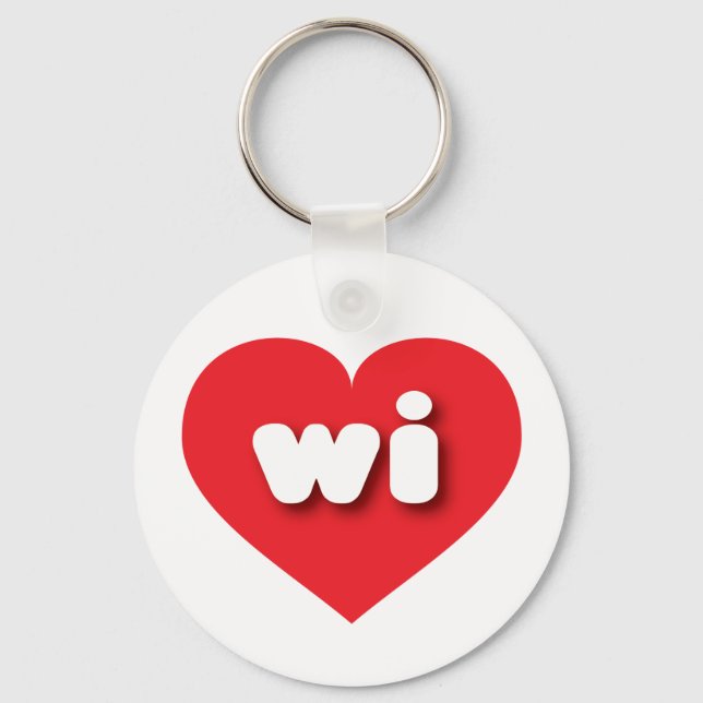 Wisconsin red heart - I love wi Key Ring (Front)