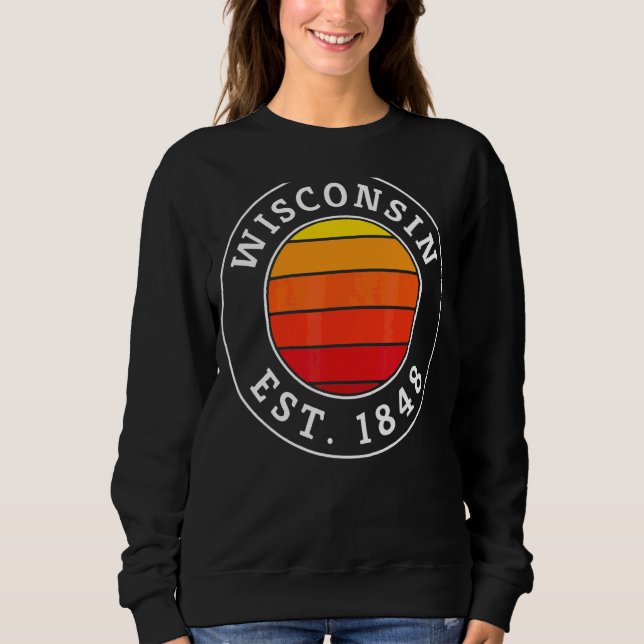 Wisconsin Retro Sunset Graphic Sweatshirt (Front)