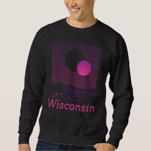 Wisconsin Retro Vintage Mountain Grid 80s 90s Aest Sweatshirt
