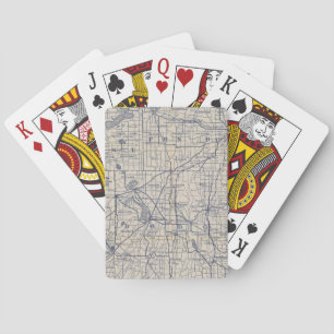 Wisconsin Road Map 4 Playing Cards