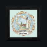 Wisconsin Shells Lighthouse Gift Box<br><div class="desc">Wisconsin Shells Lighthouse gift box by ArtMuvz Illustration. Matching Lighthouse t-shirts, Lighthouse gifts, lighthouse collector apparel. Lighthouse gifts are a great way to show someone you care, especially if they love the ocean, the coast, or lighthouses themselves. Lighthouses are iconic symbols of hope, guidance, and safety, and they can make...</div>