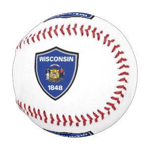 Wisconsin shield flag baseball
