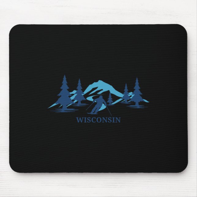 Wisconsin Ski Resort Skiing Skier  Mouse Pad (Front)