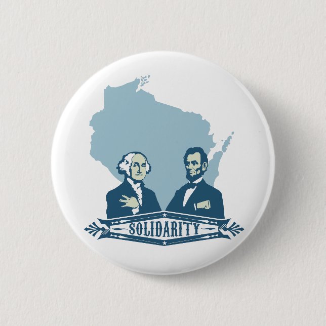 Wisconsin Solidarity 6 Cm Round Badge (Front)