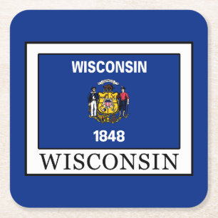 Wisconsin Square Paper Coaster