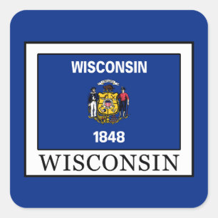 Wisconsin Square Sticker