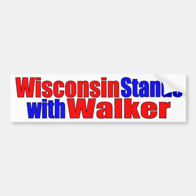 Wisconsin stands with Walker Bumper Sticker (Front)
