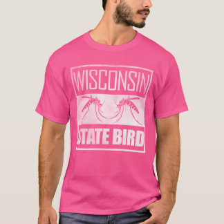 Wisconsin state bird mosquito retro T-Shirt