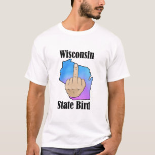 Wisconsin state bird t-shirt middle finger color