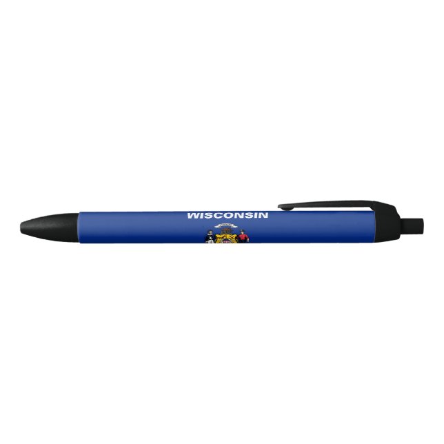 Wisconsin State Flag Black Ink Pen (Top)