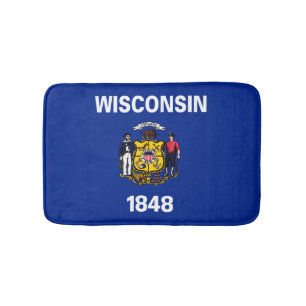 Wisconsin State Flag Design Bath Mat