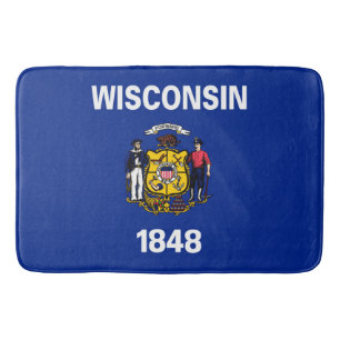 Wisconsin State Flag Design Bath Mat