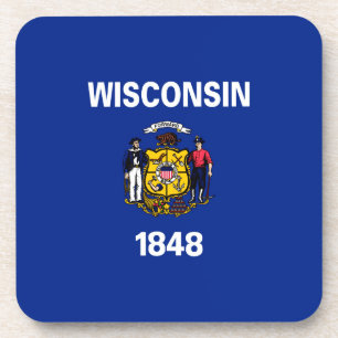 Wisconsin State Flag Design Coaster