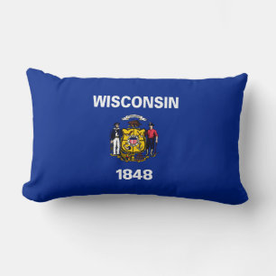 Wisconsin State Flag Design Lumbar Cushion
