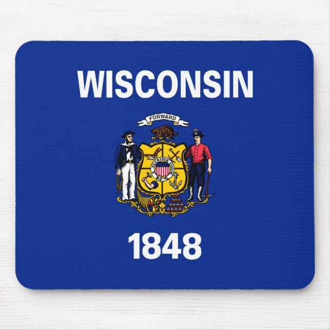 Wisconsin State Flag Design Mouse Pad (Front)