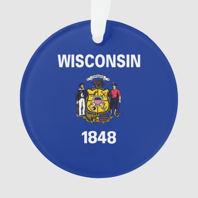 Wisconsin State Flag Design Ornament (Front)