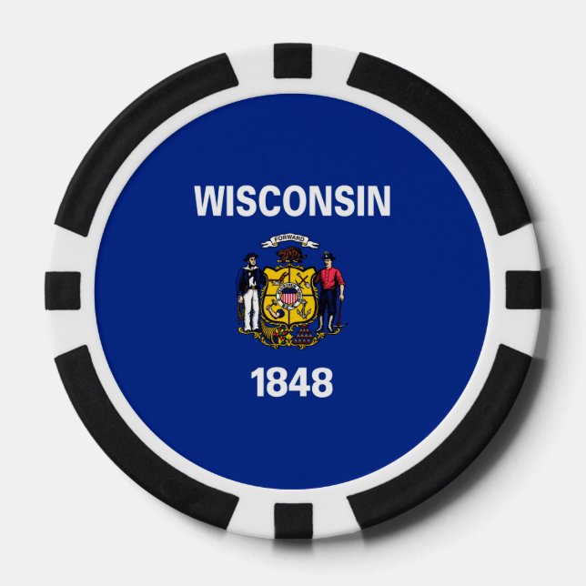 Wisconsin State Flag Design Poker Chips (Front)