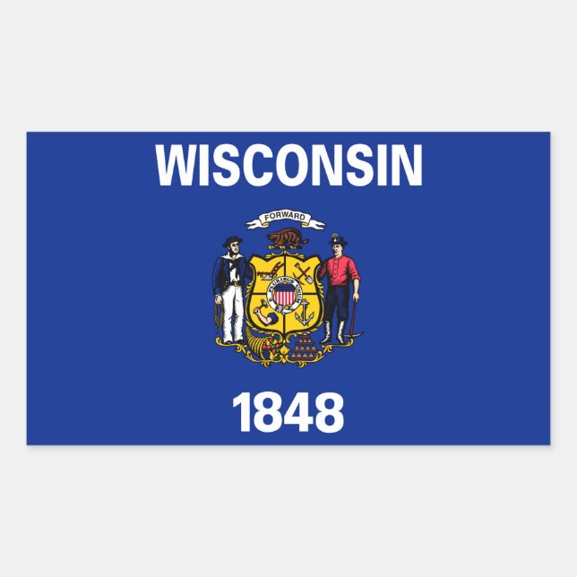 Wisconsin State Flag Design Rectangular Sticker (Front)