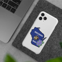 Wisconsin State Flag & Flower Common Blue Violet