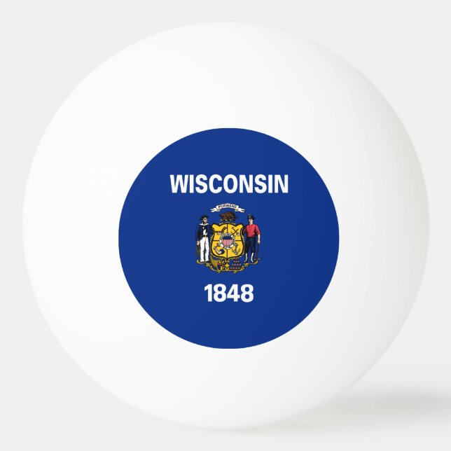 Wisconsin State Flag Ping Pong Ball (Front)