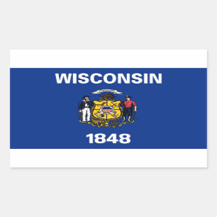 Wisconsin State flag Rectangular Sticker