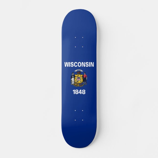 Wisconsin State Flag Skateboard (Front)
