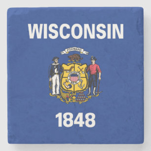 Wisconsin State Flag Stone Coaster