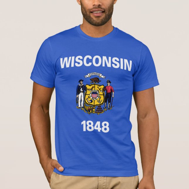 Wisconsin State Flag T-Shirt (Front)