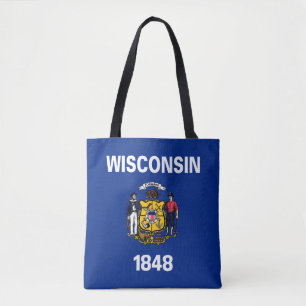 Wisconsin State Flag Tote Bag