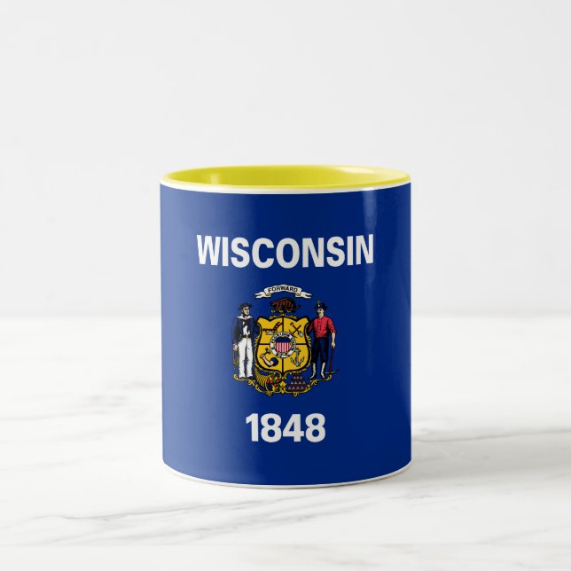 Wisconsin State Flag Two-Tone Coffee Mug (Center)