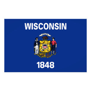 Wisconsin State Flag USA Photo Print