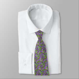 Wisconsin State Flower the Wood Violet Necktie