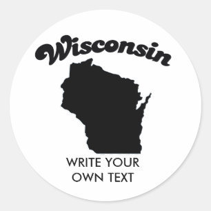 WISCONSIN STATE MOTTO T-SHIRT CLASSIC ROUND STICKER