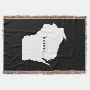 Wisconsin State Outline Home Throw Blanket