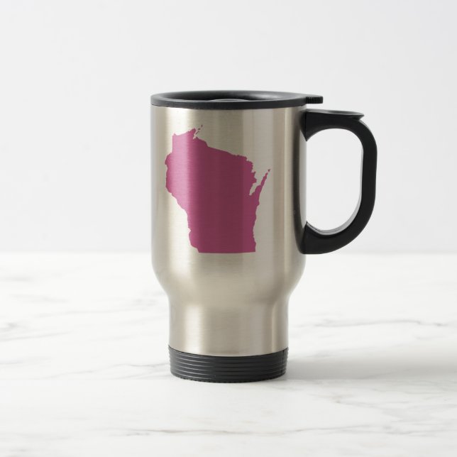 Wisconsin State Outline Travel Mug (Right)