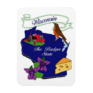 Wisconsin State Premium Magnet 3x4