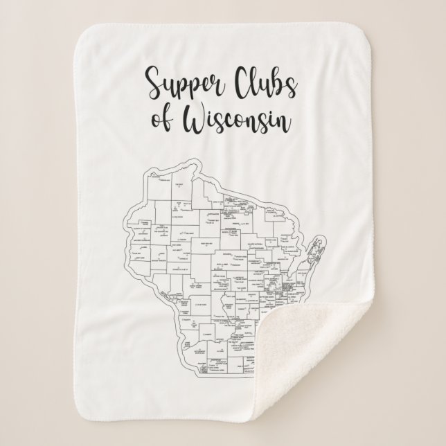 Wisconsin Supper Club Small Sherpa Blanket (Front)