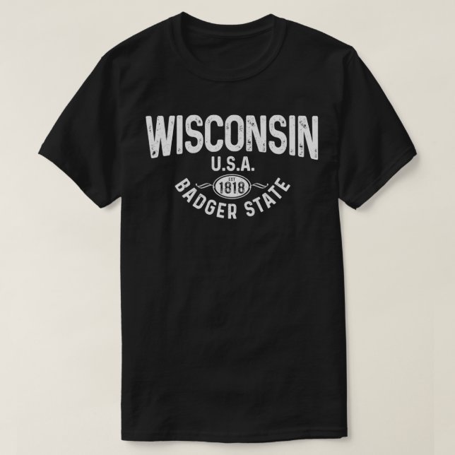 Wisconsin The Badger State EST 1818 Gift Pullover  (Design Front)