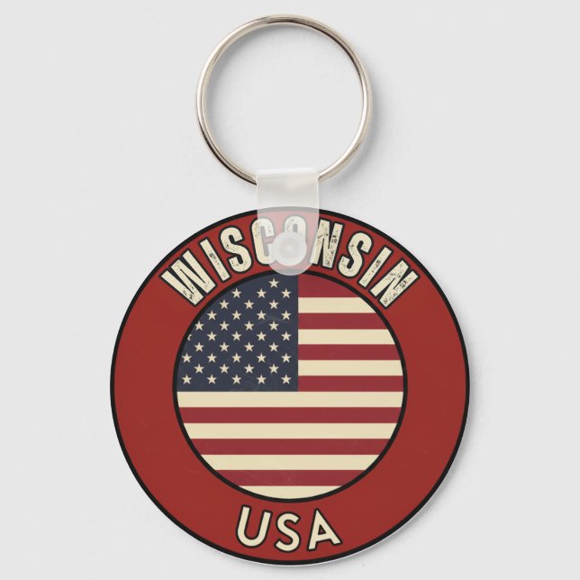 Wisconsin United States of America  Key Ring (Front)