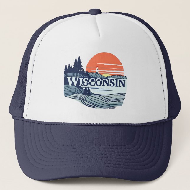 Wisconsin United States of America Trucker Hat (Front)