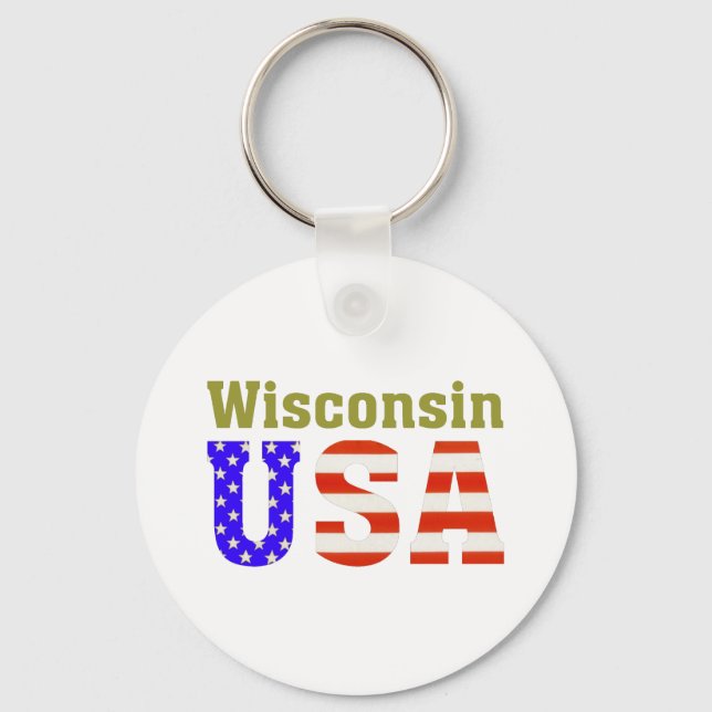 Wisconsin USA! Key Ring (Front)