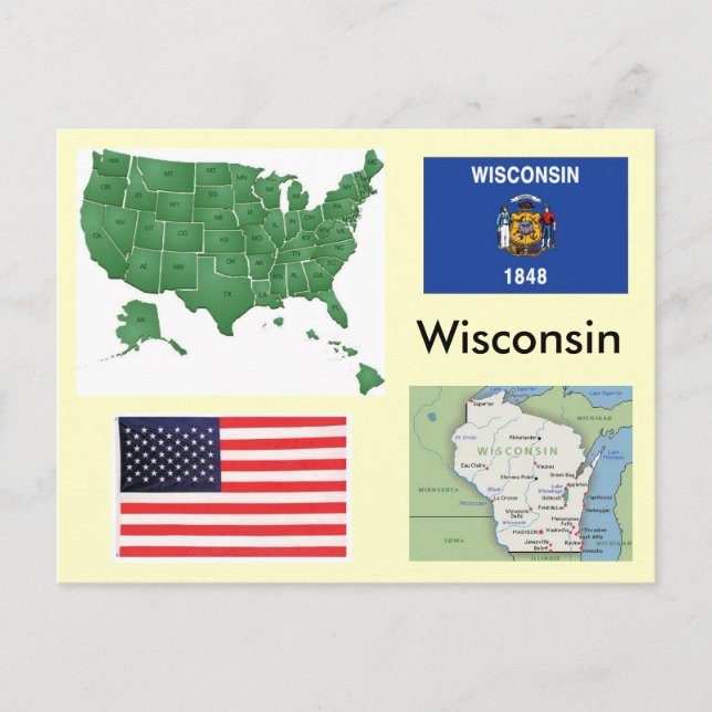 Wisconsin, USA Postcard (Front)