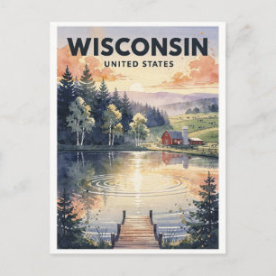 Wisconsin USA Vintage Travel Postcard