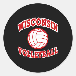 Wisconsin Volleyball Classic Style  Classic Round Sticker